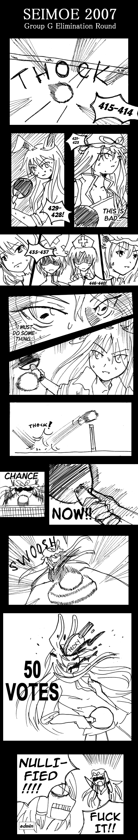 hakurei reimu, reisen udongein inaba, yakumo yukari, touhou, absurdres, highres, long image, non-web source, tall image, 4girls, animal ears, comic, female focus, greyscale, hat, monochrome, multiple girls, rabbit ears, skirt, upper body, white background