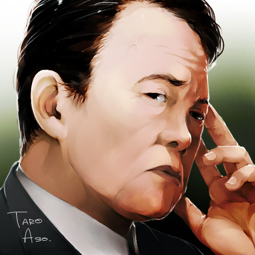 kyo (kuroichigo), asou tarou, taro aso, real life, lowres, 1boy, male focus, politician, portrait, solo