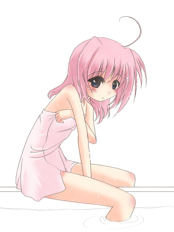 frapowa, caro ru lushe, lyrical nanoha, mahou shoujo lyrical nanoha, mahou shoujo lyrical nanoha strikers, 00s, naked towel, solo, towel
