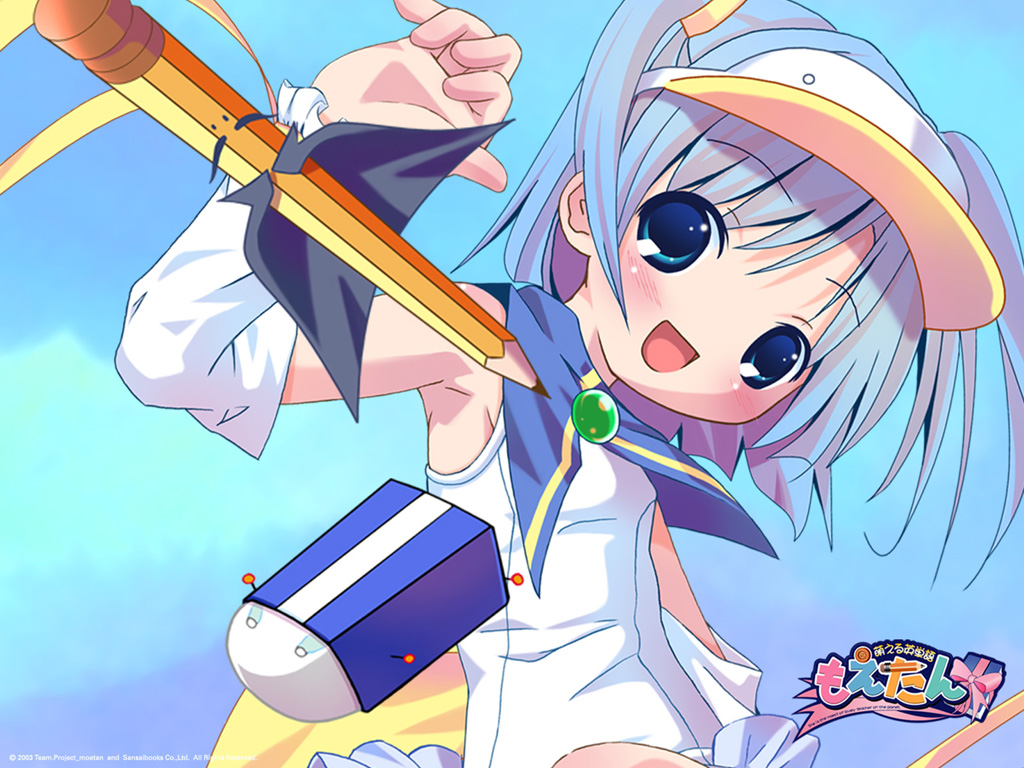 pop, oni-kun, pastel ink, pen-kun, moetan, 00s, 1girl, armpits, blue eyes, blue hair, blush, female focus, one-piece swimsuit, open mouth, school swimsuit, solo, swimsuit, white one-piece swimsuit, white school swimsuit