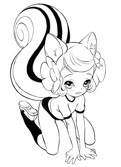 mootan, all fours, animal ears, buruma, greyscale, gym uniform, monochrome, solo, tail