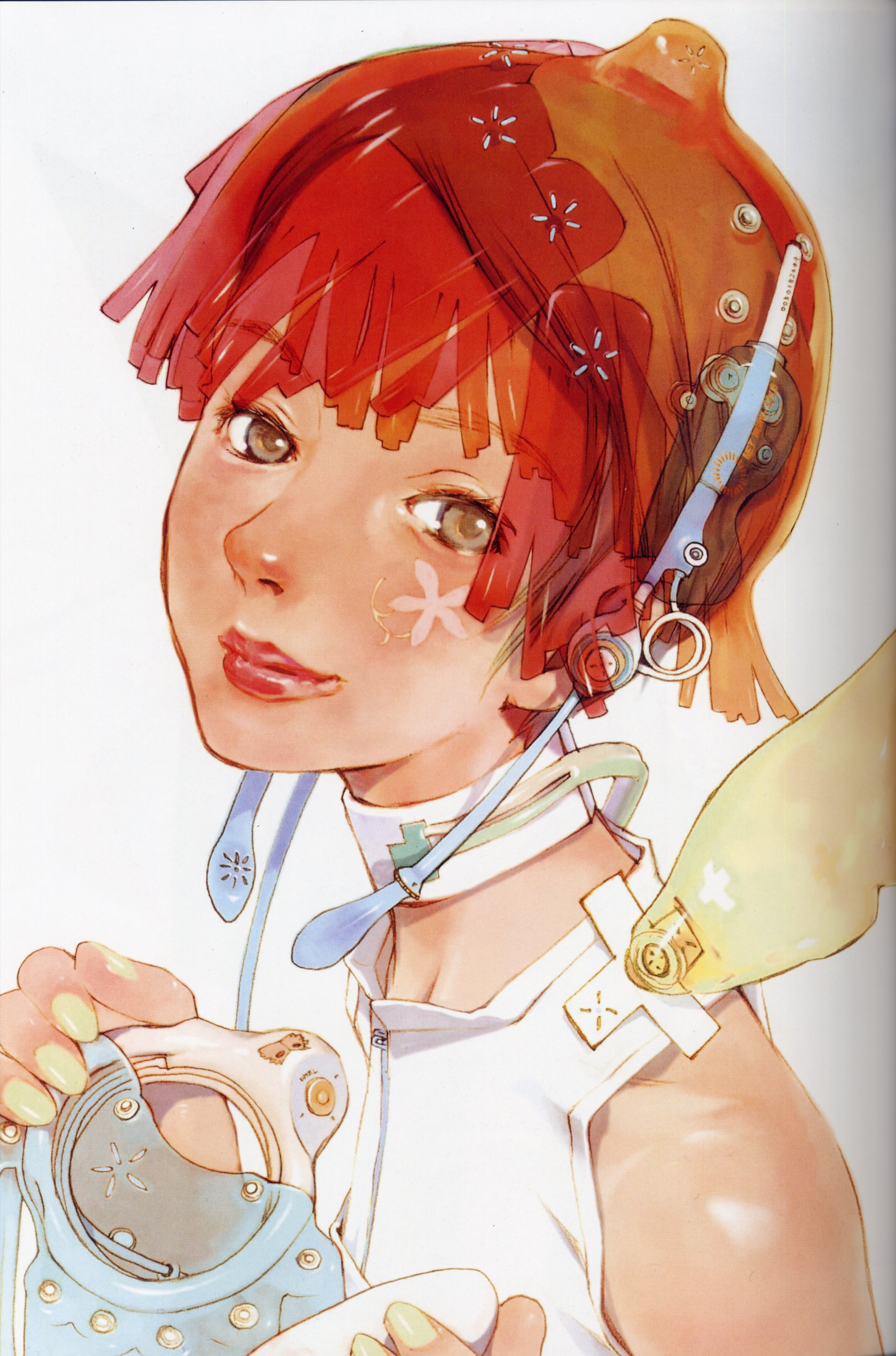 okama, absurdres, highres, tagme, 1girl, female focus, headphones, portrait, solo