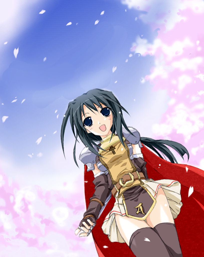 lord knight (ragnarok online), ragnarok online, tagme, 1girl, armor, armored dress, dress, female focus, pauldrons, shoulder armor, solo, thighhighs