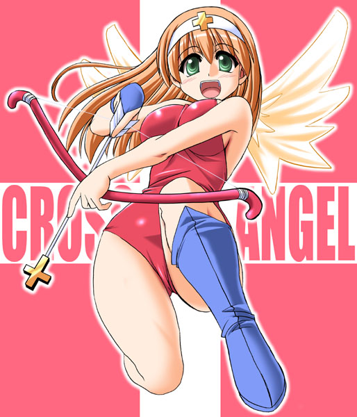 tonpuu, original, 1girl, bow (weapon), female focus, solo, weapon, wings