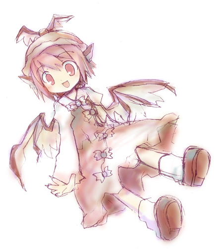 dorua (dollar), mystia lorelei, touhou, 1girl, animal ears, dress, female focus, hat, red eyes, red hair, short hair, smile, solo, wings