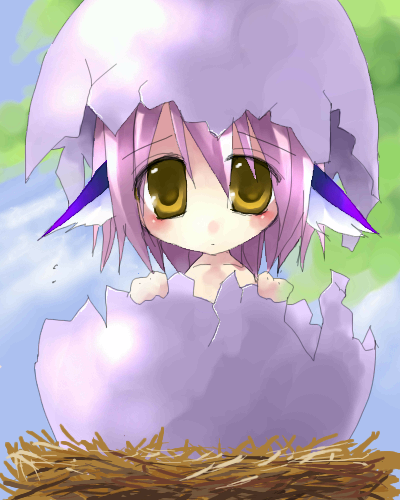 asahina, mystia lorelei, touhou, lowres, tagme, egg, hatching