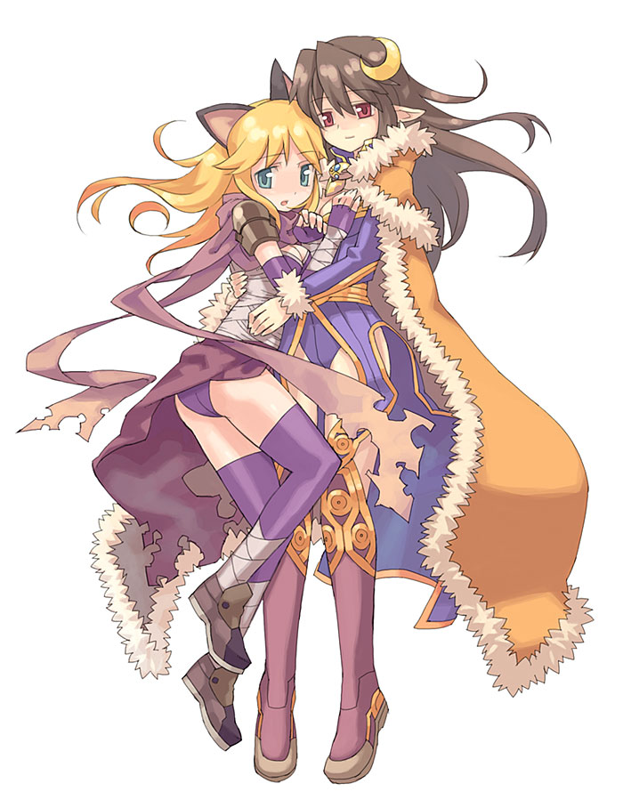 tanaka (cow), assassin (ragnarok online), wizard (ragnarok online), ragnarok online, animal ears, assassin, panties, pointy ears, red eyes, thighhighs, underwear, wizard