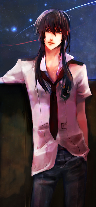 ugly (pixiv), saotome alto, macross, macross frontier, bad id, bad pixiv id, 00s, 1boy, long hair, male focus, solo, star (symbol)