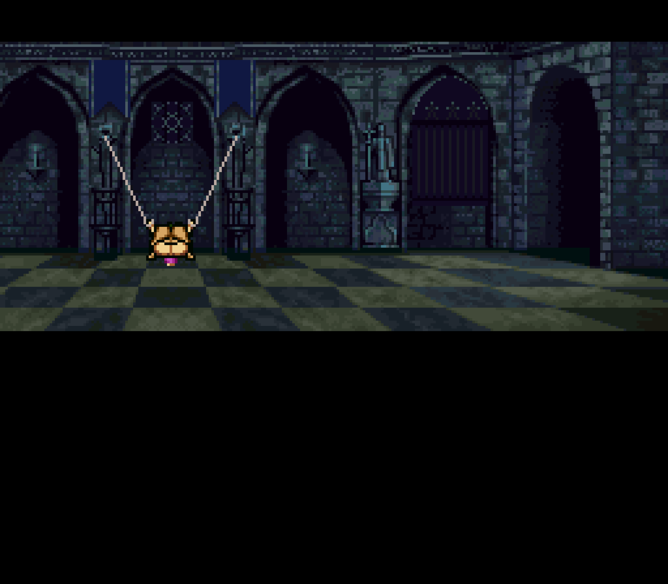 bramsel (fire emblem), lene (fire emblem), fire emblem, fire emblem: genealogy of the holy war, nintendo, absurdres, animated, animated gif, artist request, highres, source request, tagme, chain, cum, cum in pussy, dungeon, english text, impregnation, sprite art, vaginal