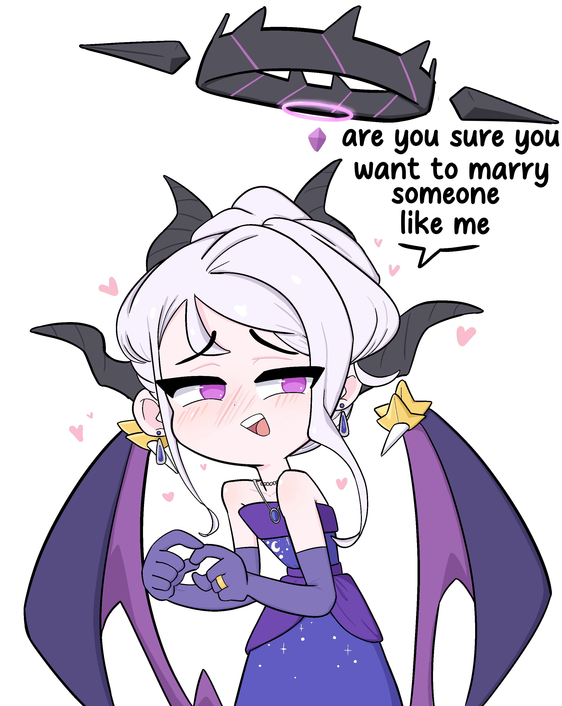 chigyudoomer, hina (blue archive), hina (dress) (blue archive), blue archive, absurdres, highres, 1girl, black halo, demon girl, demon horns, demon wings, flat chest, halo, horns, long hair, looking at viewer, low wings, purple eyes, simple background, solo, white background, white hair, wings