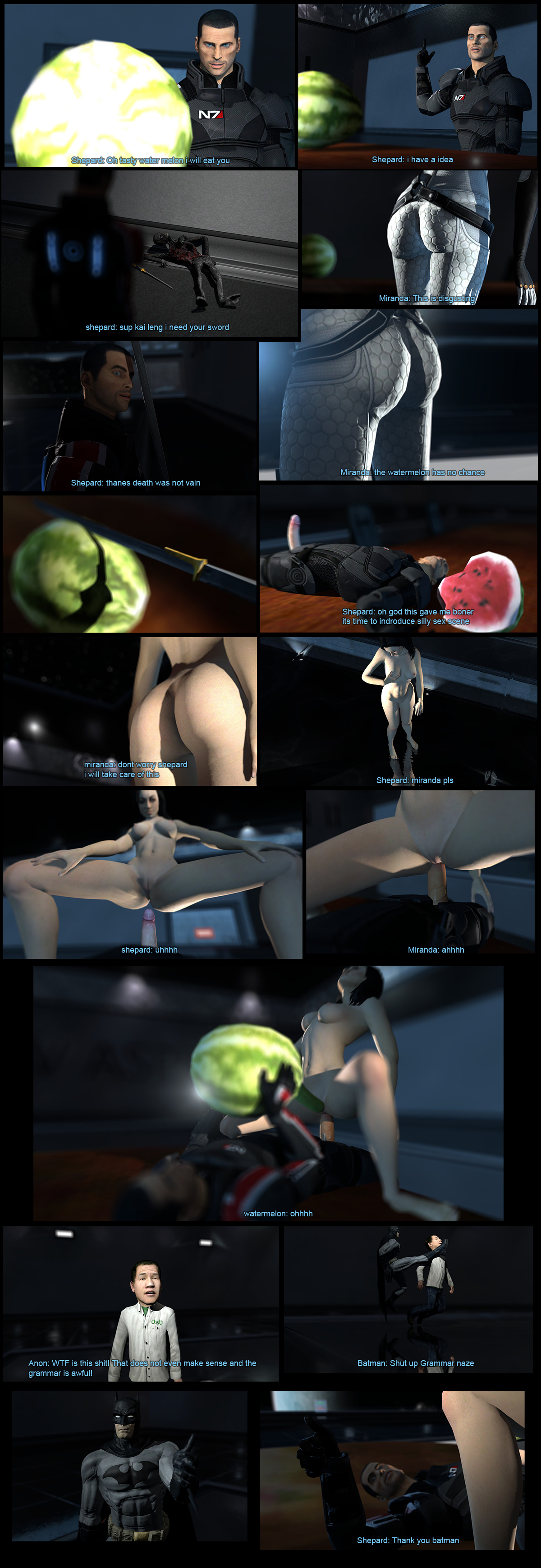 Rule34 – If it exists, there is porn of it / batman, commander shepard, kai leng, miranda lawson / 86818