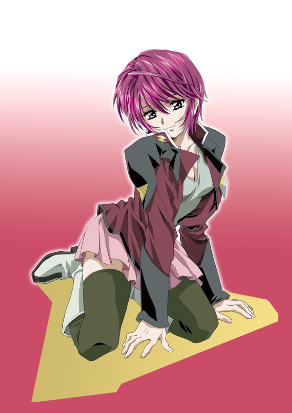 makaizou, lunamaria hawke, gundam, gundam seed, gundam seed destiny, bad id, bad pixiv id, 00s, 1girl, boots, female focus, knee boots, skirt, solo, thighhighs