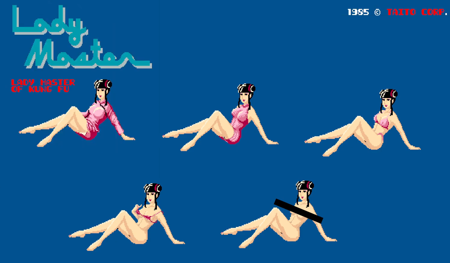 lady master of kung fu, 1girl, censored, chinese clothes, pixel art, underwear