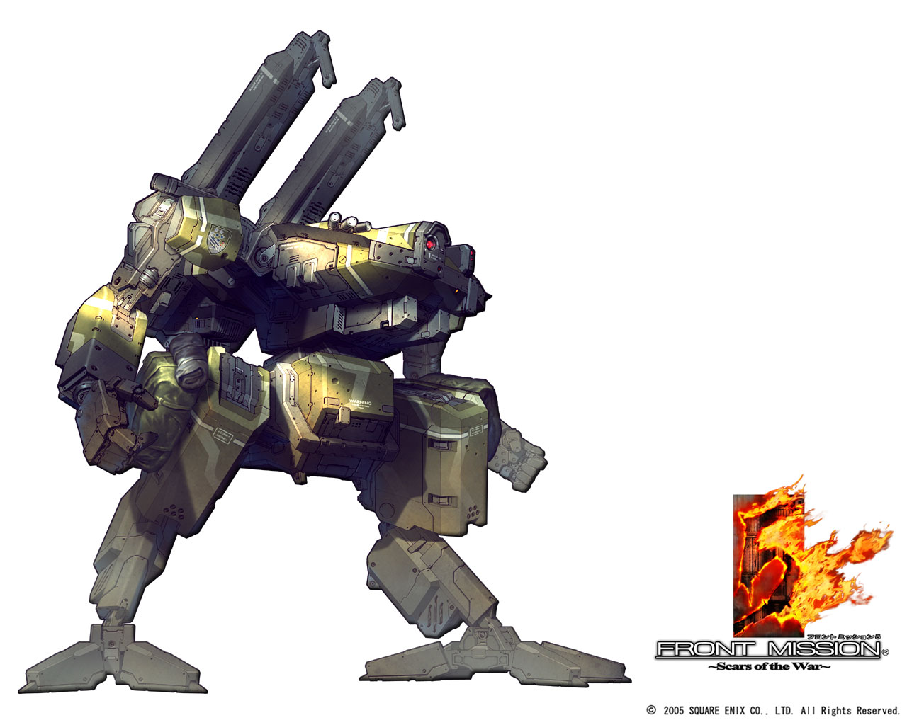 front mission, front mission 5, armor, helmet, machinery, mecha, no humans, robot, weapon