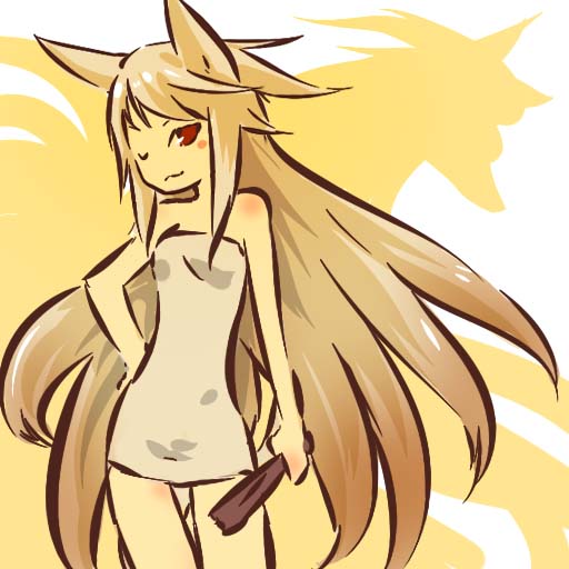 hitec, ninetales, moemon, nintendo, pokemon, pokemon rgby, 1990s (style), 1girl, animal ears, blush stickers, brown eyes, brown hair, costume, creature and personification, dress, female focus, fox ears, gen 1 pokemon, hand on own hip, hip focus, long hair, one eye closed, personification, retro artstyle, silhouette, smile, solo, standing, strapless, strapless dress, very long hair, wavy mouth, wink