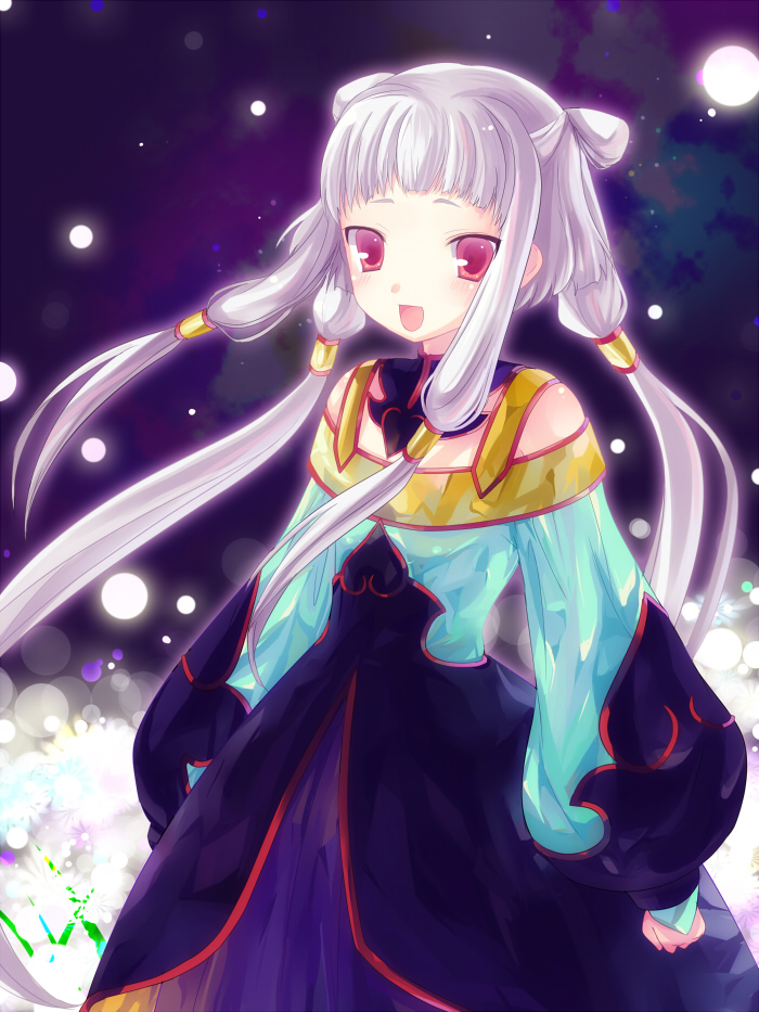 6u (eternal land), kiyu, tianzi, code geass, bad id, bad pixiv id, 00s, 1girl, albino, female focus, red eyes, smile, solo, white hair