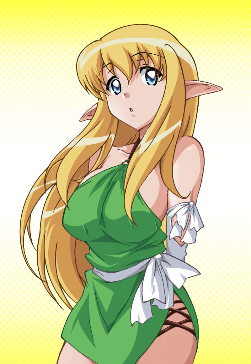sazanami (artist), tiffania westwood, zero no tsukaima, bad id, bad pixiv id, 00s, elf, halterneck, pointy ears, solo