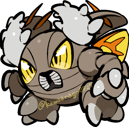 kawaanago, mega pinsir, pinsir, nintendo, pokemon, commentary request, lowres, bug, chibi, chibi only, full body, gen 1 pokemon, horns, insect wings, mega pokemon, no humans, pokemon (creature), pokemon focus, solo, teeth, transparent background, twitter username, wings