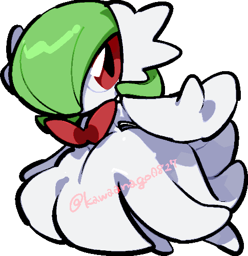 kawaanago, gardevoir, mega gardevoir, nintendo, pokemon, commentary request, lowres, chibi, chibi only, dress, full body, gen 3 pokemon, mega pokemon, pokemon (creature), pokemon focus, red eyes, solo, transparent background, twitter username, white dress