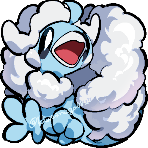 kawaanago, altaria, mega altaria, nintendo, pokemon, commentary request, lowres, chibi, chibi only, full body, gen 3 pokemon, mega pokemon, no humans, open mouth, pokemon (creature), pokemon focus, solo, transparent background, twitter username