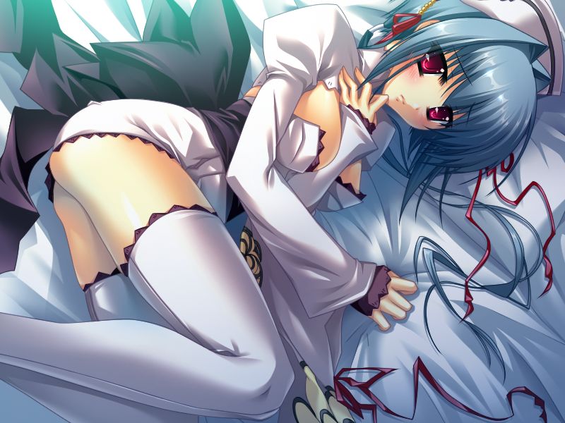 katagiri hinata, chouun (koihime musou), koihime musou, game cg, 00s, 1girl, female focus, solo, thighhighs, white thighhighs