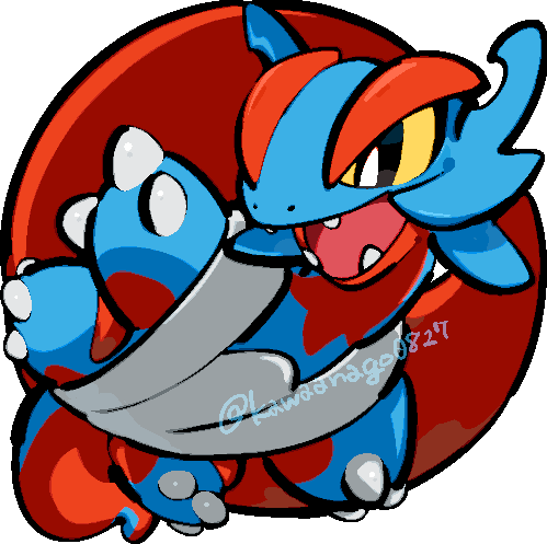 kawaanago, mega salamence, salamence, nintendo, pokemon, commentary request, lowres, animal focus, black eyes, bright pupils, chibi, chibi only, colored sclera, fangs, full body, gen 3 pokemon, mega pokemon, no humans, nostrils, open mouth, pokemon (creature), pokemon focus, sharp teeth, solo, teeth, transparent background, twitter username, white pupils, yellow sclera