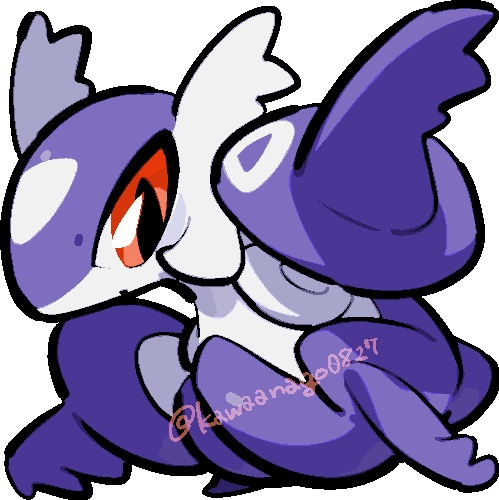 kawaanago, latios, mega latios, nintendo, pokemon, commentary request, lowres, chibi, chibi only, full body, gen 3 pokemon, legendary pokemon, mega pokemon, no humans, pokemon (creature), pokemon focus, red eyes, solo, transparent background, twitter username