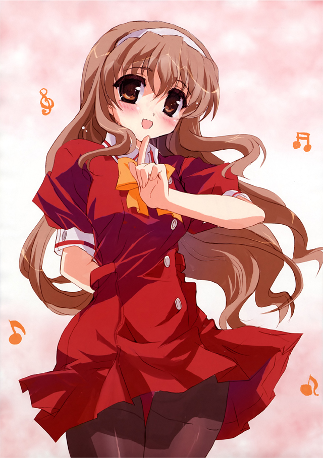 shaa, nogizaka haruka, nogizaka haruka no himitsu, non-web source, 00s, brown eyes, brown hair, pantyhose, school uniform, serafuku, solo