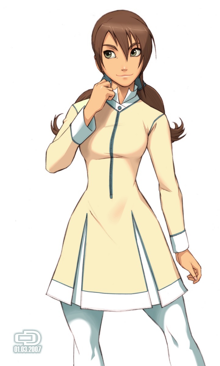 omar dogan, highres, brown hair, green eyes, long hair, pantyhose, twintails, white pantyhose