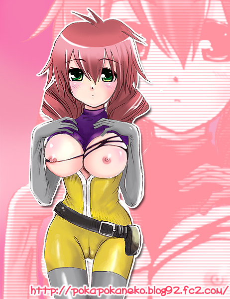feldt grace, gundam, gundam 00, 00s, blush, breasts, cameltoe, framed breasts, green eyes, nipples, no bra, torn clothes