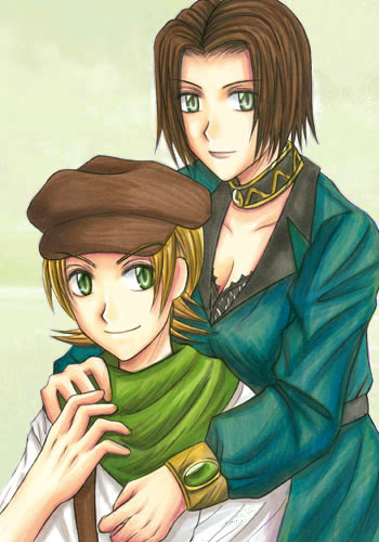 halley brancket, koudelka (character), shadow hearts, lowres, 1boy, 1girl