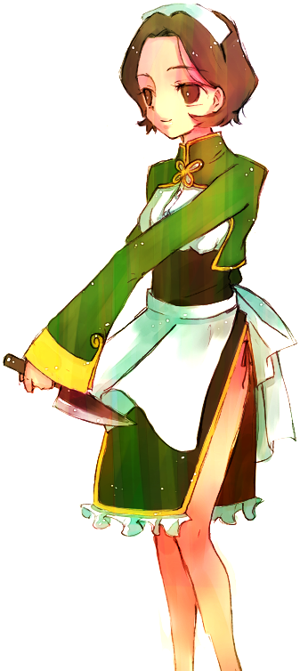 gumi shinou, sadashiki, gumi, shinozaki sayoko, code geass, bad id, bad pixiv id, 00s, 1girl, female focus, knife, maid, solo
