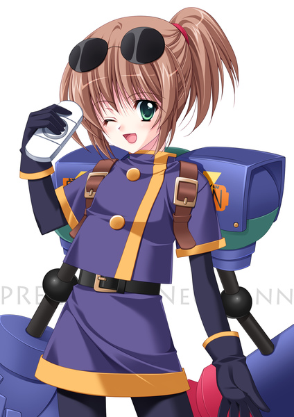 precis neumann, star ocean, star ocean: the second story, tagme, brown hair, gloves, green eyes, ponytail, wink