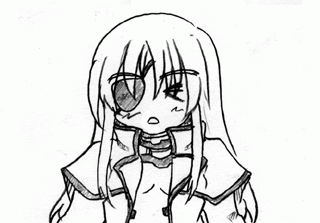 zero point, cinque (nanoha), numbers (nanoha), lyrical nanoha, mahou shoujo lyrical nanoha, mahou shoujo lyrical nanoha strikers, animated, animated gif, lowres, 00s, 1girl, female focus, greyscale, monochrome, solo, tantrum