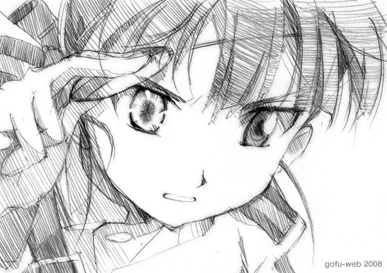 gofu, sakamoto mio, strike witches, world witches series, traditional media, 00s, 1girl, female focus, greyscale, monochrome, portrait, sketch, solo