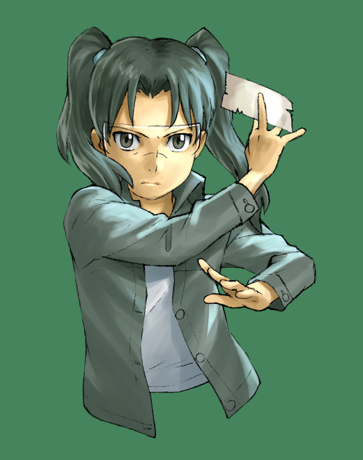 kadomatsu madoka, amasawa yuuko, dennou coil, bad id, bad pixiv id, 00s, glasses, jacket, solo, twintails