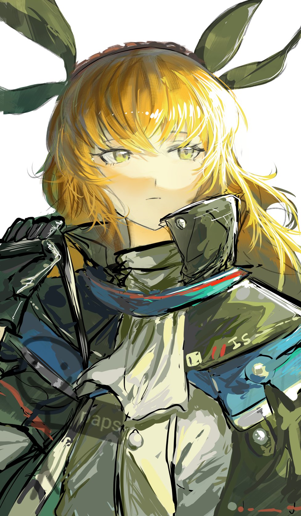apapyart, ishmael (project moon), skadi (arknights), arknights, limbus company, project moon, highres, 1girl, cosplay, e.g.o (project moon), long hair, orange hair, skadi (arknights) (cosplay)