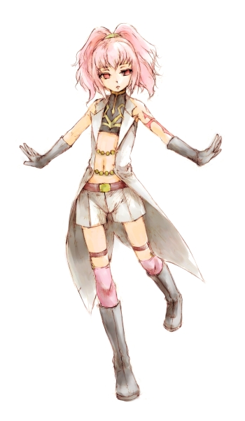 nemu (isaya), nemu (nebusokugimi), anya alstreim, code geass, 00s, pink eyes, pink hair, solo, thighhighs