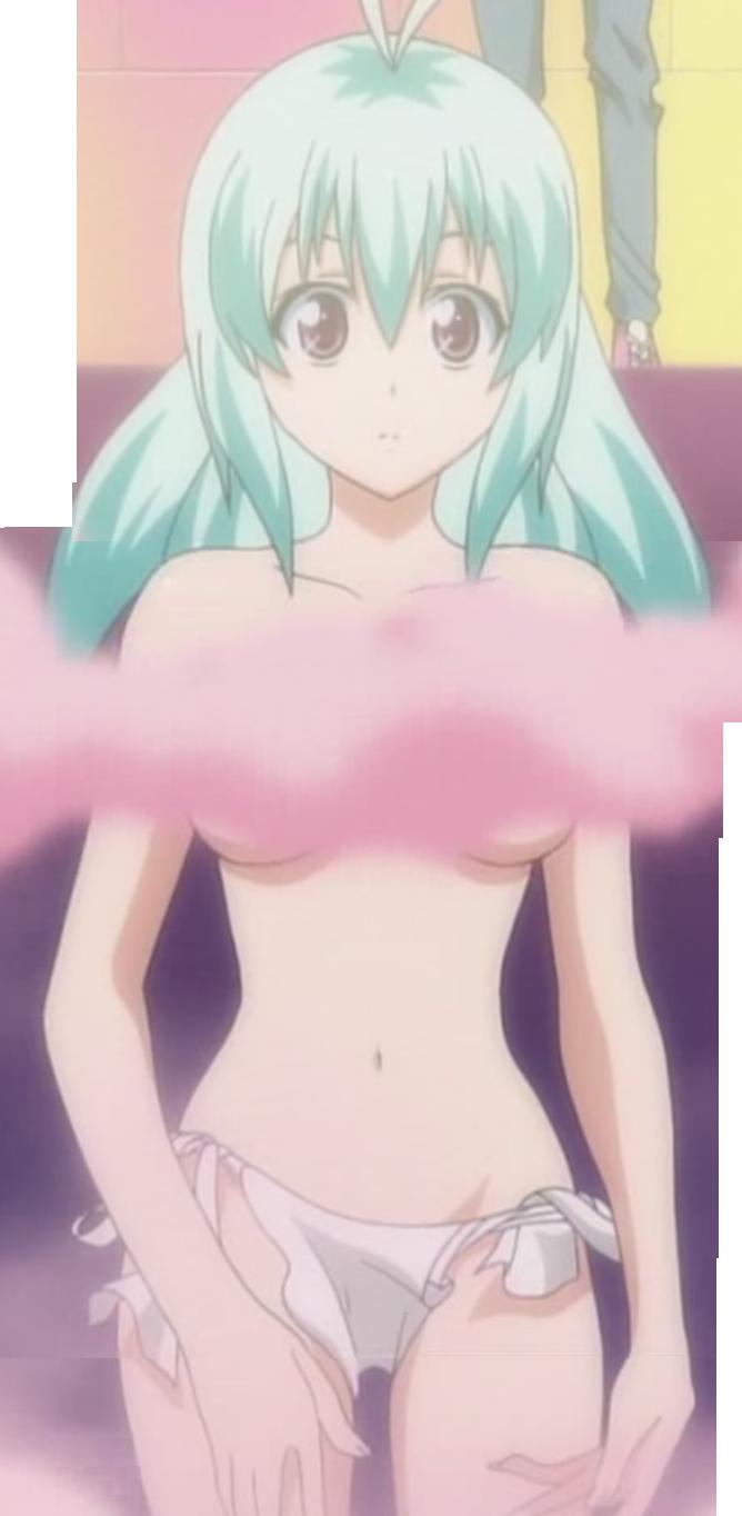 run elsie jewelria, to love-ru, anime screenshot, highres, stitched, third-party edit, 00s, 1girl, breasts, censored, convenient censoring, female focus, green hair, large breasts, navel, solo, standing