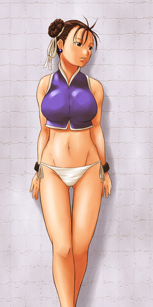 itou nobuhiro, chun-li, capcom, street fighter, looking away, resized, 1girl, braid, brown hair, earrings, jewelry, midriff, panties, pixiv thumbnail, side-tie panties, solo, underwear, white panties