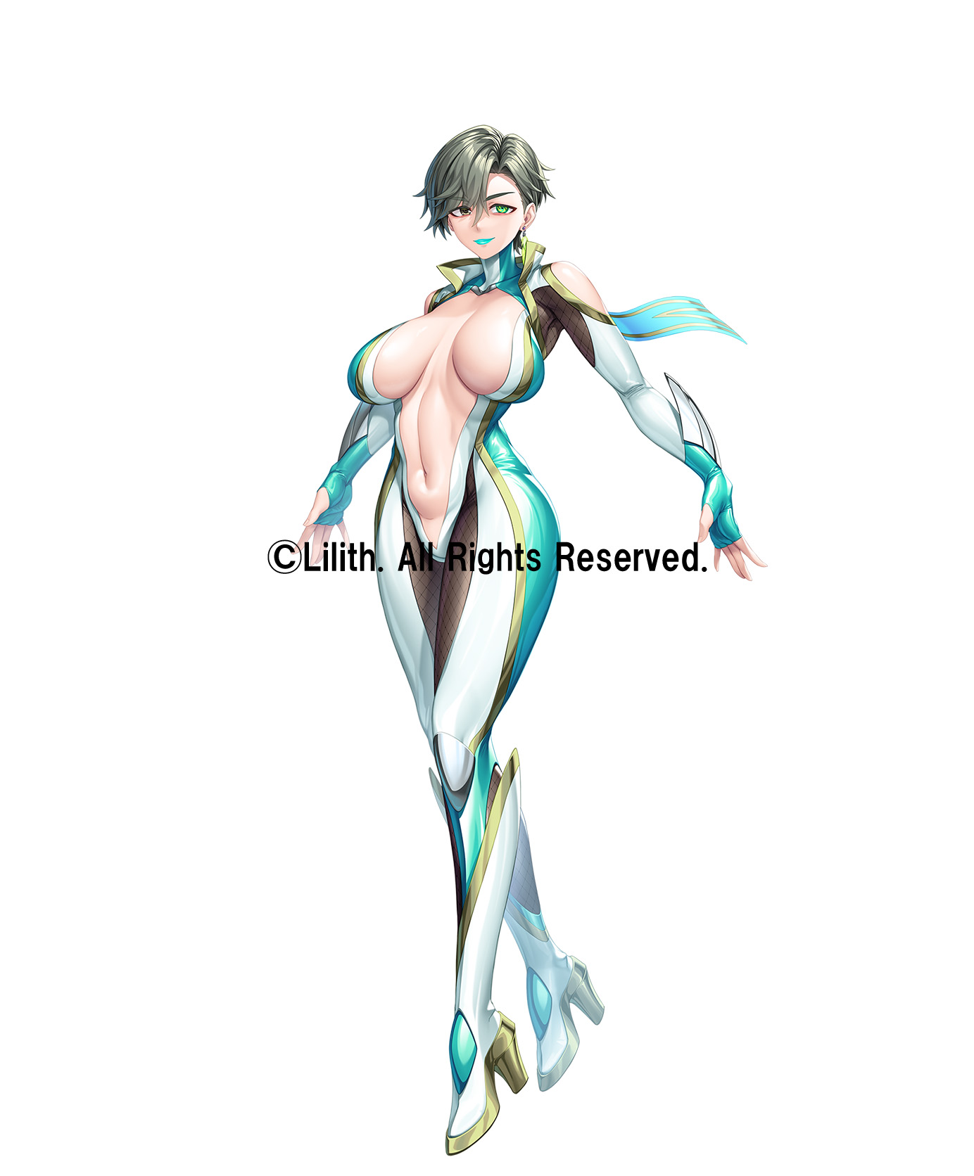 lilith-soft, taimanin (series), taimanin rpgx, 1girl, breasts, large breasts, short hair