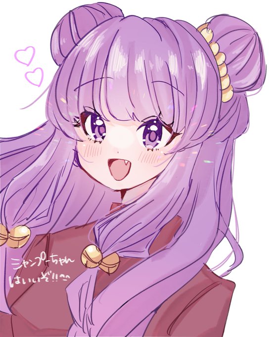 shampoo (ranma 1/2), ranma 1/2, 1girl, chinese clothes, double bun, hair bun, long hair, purple hair, sidelocks, simple background, white background