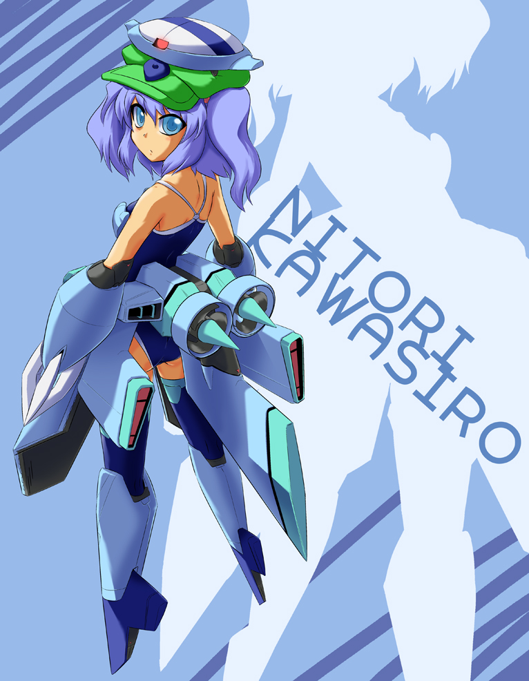 kawashiro nitori, touhou, 1girl, character name, female focus, mecha musume, solo, two side up, zoom layer