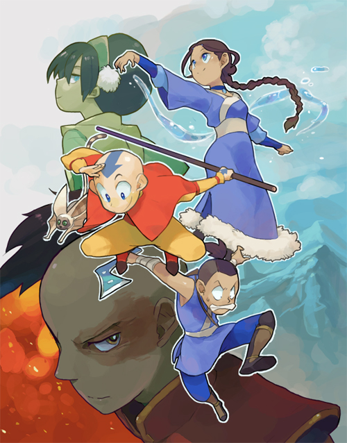 momo, aang, katara, sokka, toph beifong, zuko, avatar: the last airbender