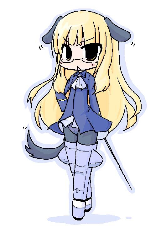 luu, perrine h. clostermann, strike witches, world witches series, 00s, 1girl, animal ears, blonde hair, female focus, panties, panties under pantyhose, pantyhose, solo, striker unit, tail, underwear