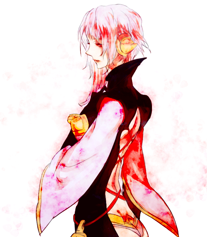 egawa satsuki, lady (shadow hearts), shadow hearts, shadow hearts from the new world, 1girl, cowboy shot, female focus, from side, long sleeves, pink hair, profile, simple background, solo, white background