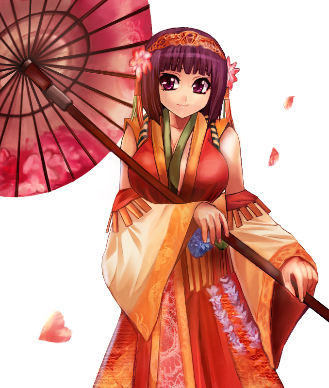 alec, okuni, sengoku musou, 1girl, female focus, japanese clothes, oil-paper umbrella, parasol, solo, umbrella