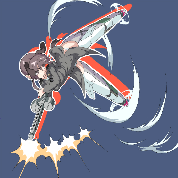 pzk1, gertrud barkhorn, strike witches, world witches series, bad id, bad pixiv id, 00s, 1girl, animal ears, female focus, solo, striker unit