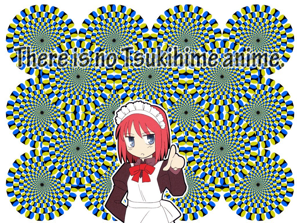 hisui, tsukihime, anata wo hannin desu, blue eyes, hypnosis, maid, mind control, optical illusion, pink hair, red hair