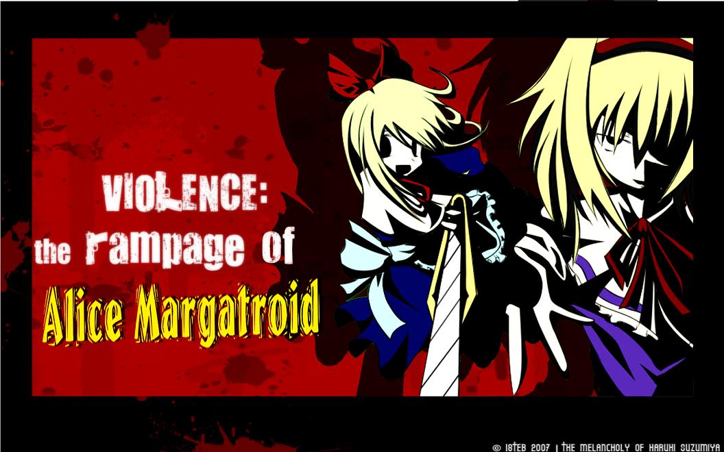 ddd (artist), non (pixiv206488), alice margatroid, shanghai doll, touhou, third-party edit, 1girl, blonde hair, boxcutter, doll, female focus, parody, ribbon, short hair, solo, yandere